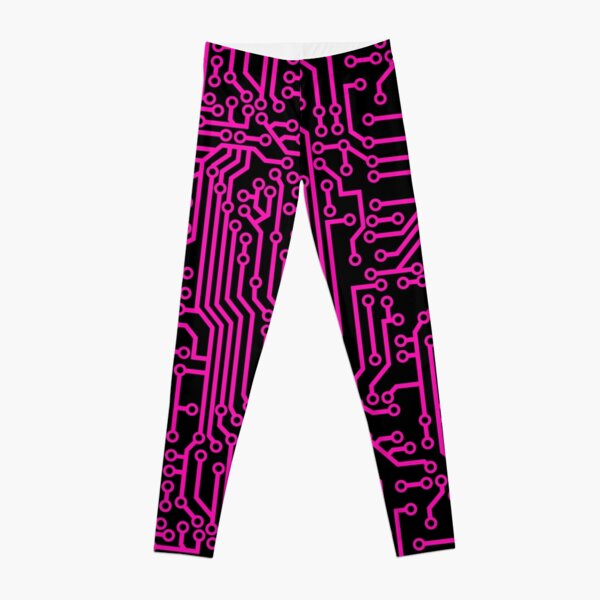 Cyberpunk Geek Style Pink and Black Circuit Board Pattern Leggings RB1110 product Offical cyberpunk Merch