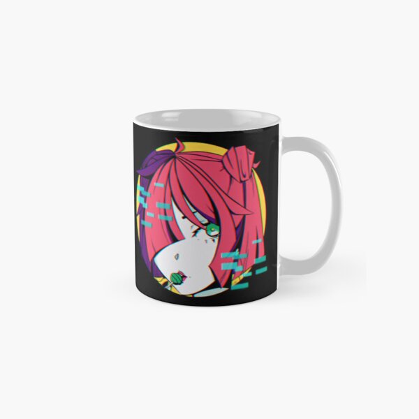 Glitched Cyberpunk Anime Girl with Pink Purple Hair Classic Mug RB1110 product Offical cyberpunk Merch